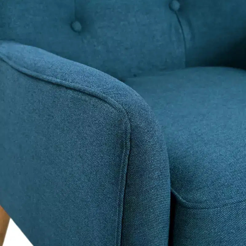 Fauteuil d'appoint capitonné en tissu, style Mid-Century Modern
