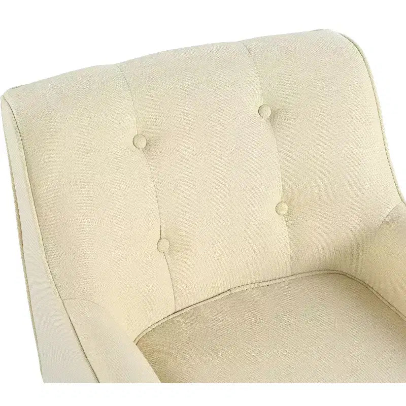 Fauteuil d'appoint capitonné en tissu, style Mid-Century Modern