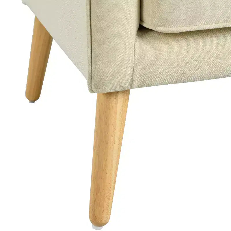 Fauteuil d'appoint capitonné en tissu, style Mid-Century Modern