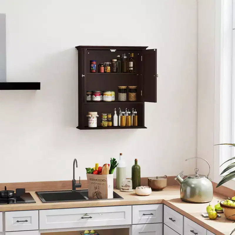 Armoire de rangement murale pour salle de bain Armoire à pharmacie Noir/Marron/Gris/Blanc