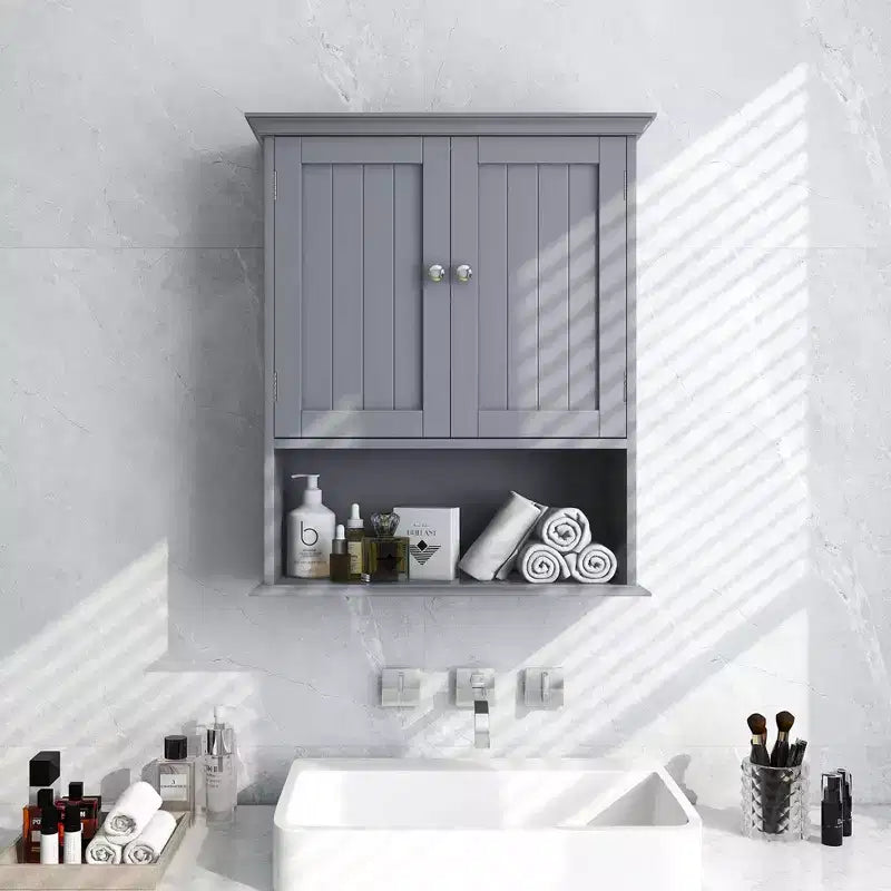 Armoire de rangement murale pour salle de bain Armoire à pharmacie Noir/Marron/Gris/Blanc