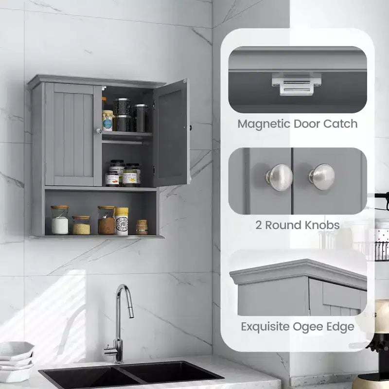 Armoire de rangement murale pour salle de bain Armoire à pharmacie Noir/Marron/Gris/Blanc