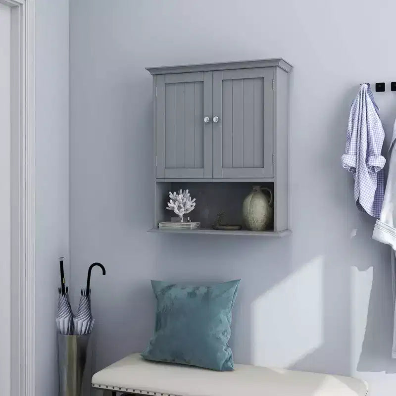 Armoire de rangement murale pour salle de bain Armoire à pharmacie Noir/Marron/Gris/Blanc
