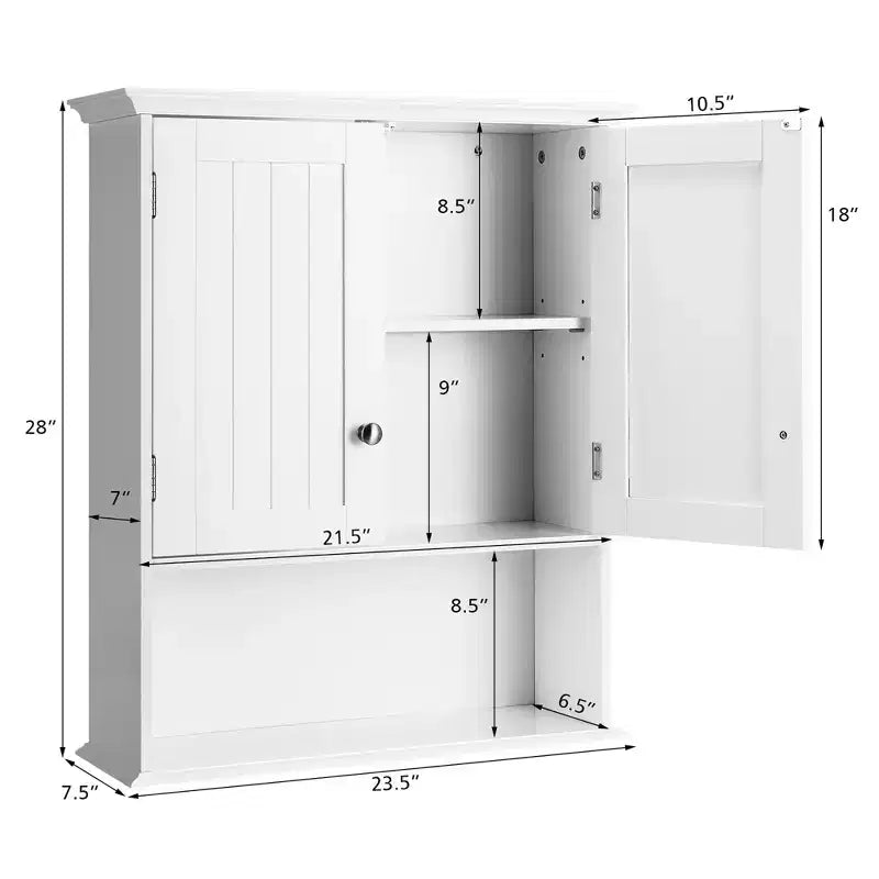 Armoire de rangement murale pour salle de bain Armoire à pharmacie Noir/Marron/Gris/Blanc