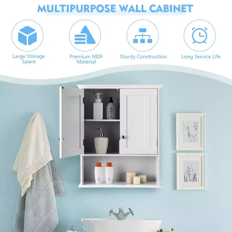 Armoire de rangement murale pour salle de bain Armoire à pharmacie Noir/Marron/Gris/Blanc