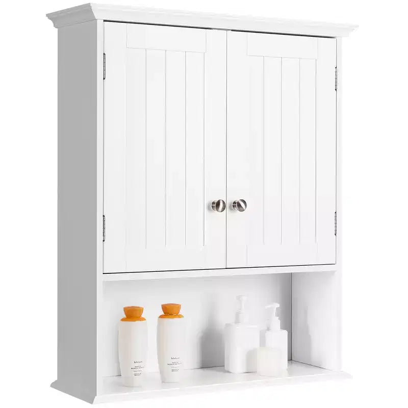 Meuble haut de salle de bain Costway Armoire de rangement murale Armoire à pharmacie Noir/Marron/Gris/Blanc