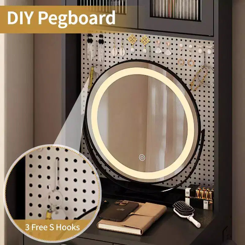 Coiffeuse avec lumières LED et prises de courant