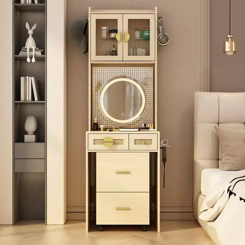 Ensemble de coiffeuse Karl avec lumières LED et prises de courant