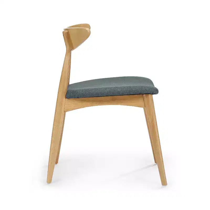Chaises de salle à manger Barron Mid Century Modern en hévéa et tissu (lot de 2)