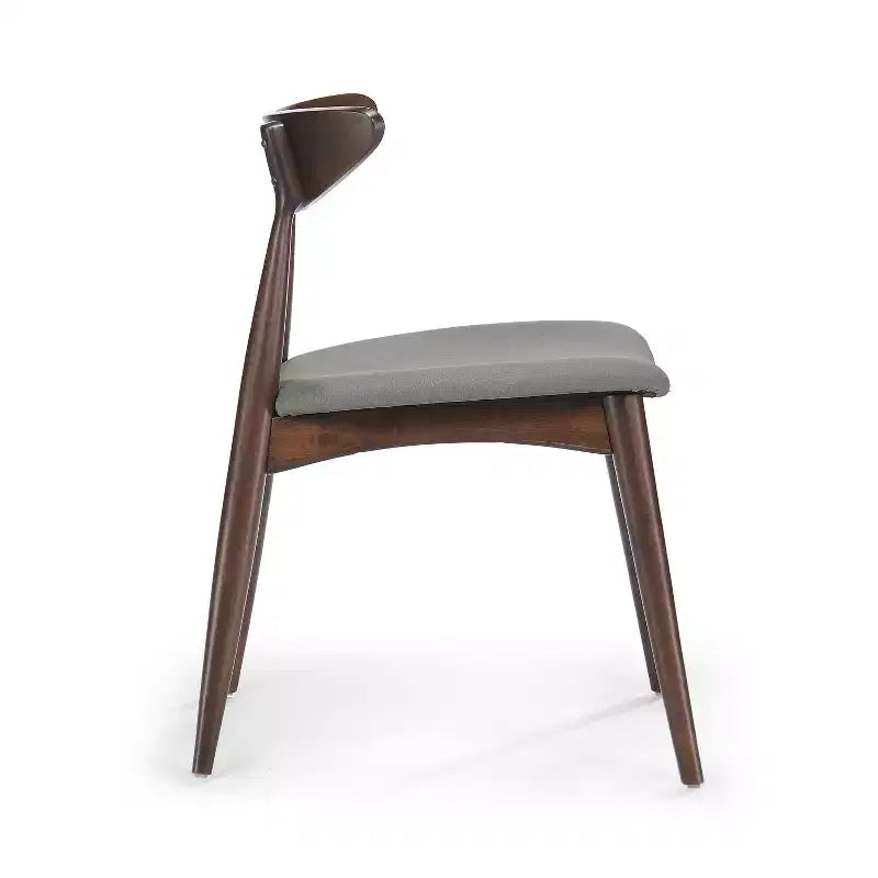 Chaises de salle à manger Barron Mid Century Modern en hévéa et tissu (lot de 2)