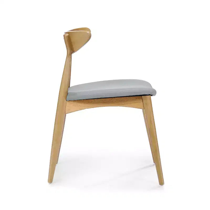 Chaises de salle à manger Barron Mid Century Modern en hévéa et tissu (lot de 2)