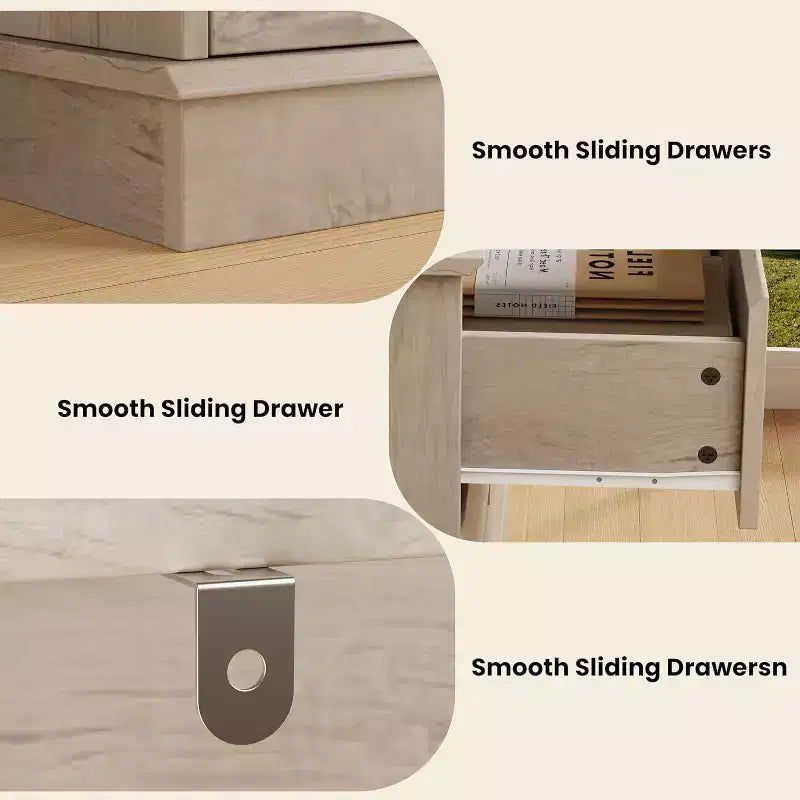 Commode à 8 tiroirs pour chambre à coucher, double commode large, grande commode horizontale avec tiroirs profonds, rangement moderne pour salon, couloir, chambre d'enfant
