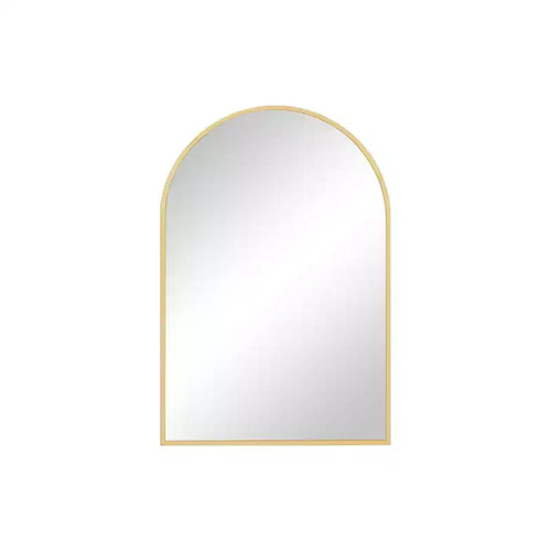 HomeRoots 30 Gold Metal Arch Framed Accent Mirror