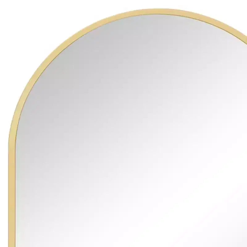 Miroir d'appoint encadré en arc de métal doré 30 po