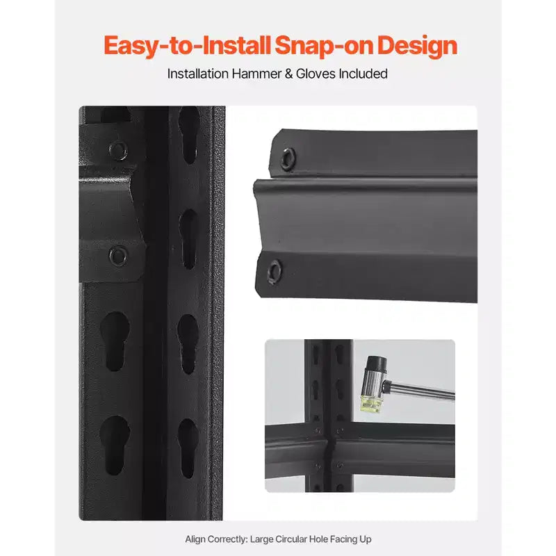 Étagères de rangement, 907 kg, étagères de rangement à 5 niveaux pour garage, étagères métalliques réglables 45,7 P x 91,4 L x 182,9 H pour garage, étagère utilitaire, noir