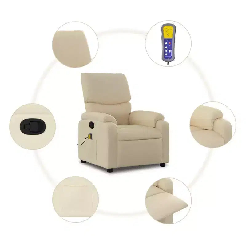 Fauteuil de massage inclinable en polyester, métal, contreplaqué Simple