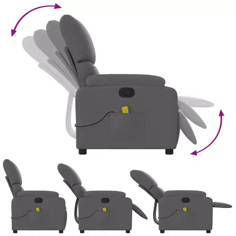 Fauteuil de massage inclinable en polyester, métal, contreplaqué Simple