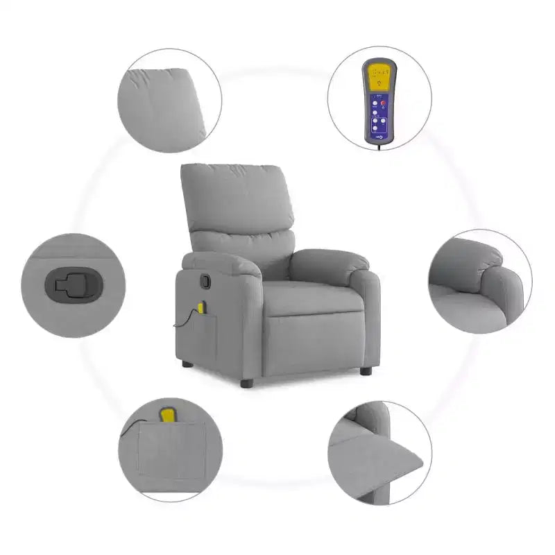 Fauteuil de massage inclinable en polyester, métal, contreplaqué Simple