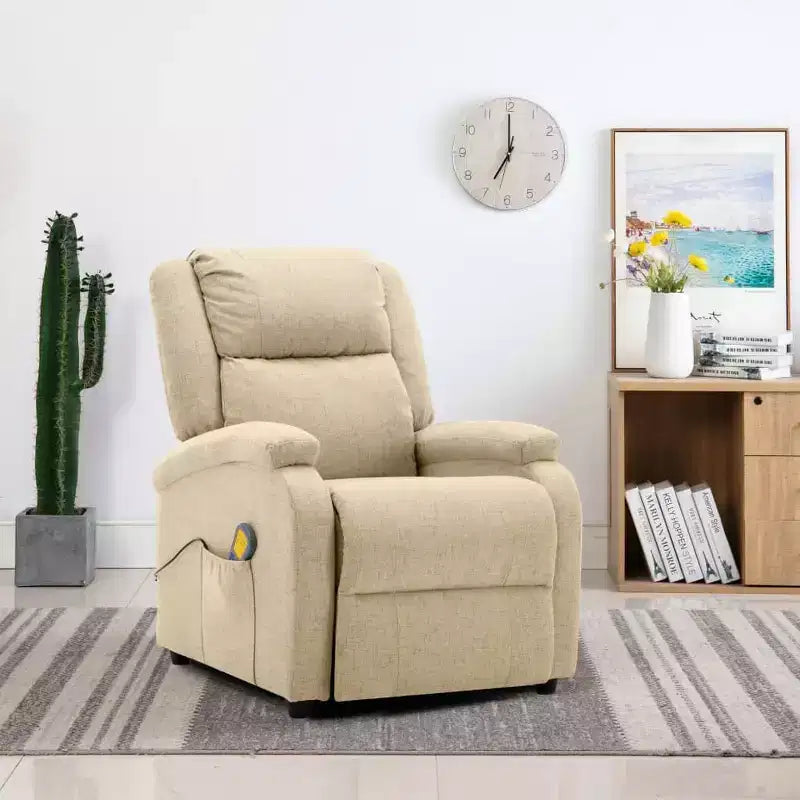 Fauteuil de massage Crème Tissu en polyester et métal Moyen
