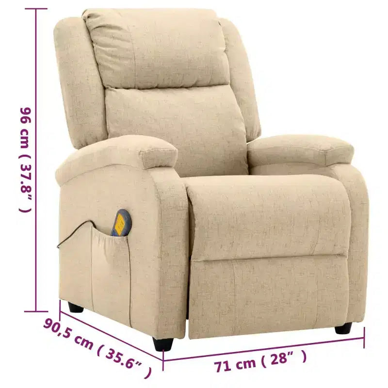 Fauteuil de massage Crème Tissu en polyester et métal Moyen