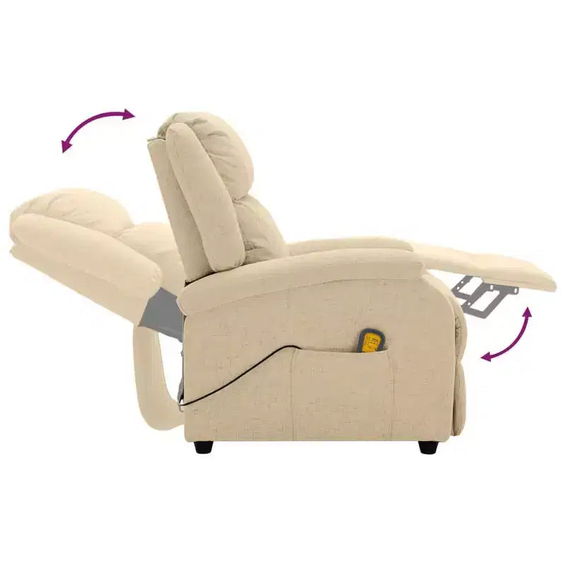 Fauteuil de massage Crème Tissu en polyester et métal Moyen