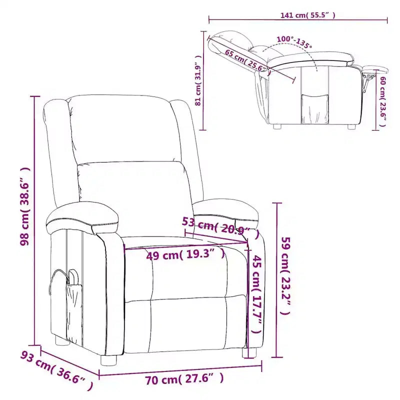 Fauteuil de massage Crème Tissu en polyester et métal Moyen