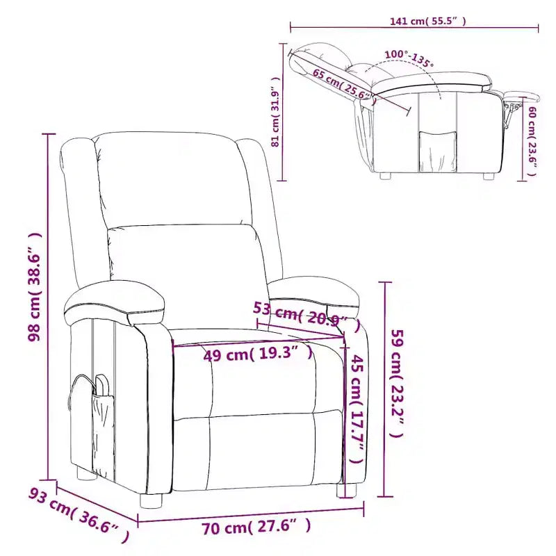 Fauteuil de massage Crème Tissu en polyester et métal Moyen