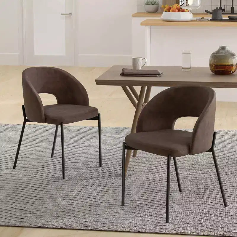 Chaise de salle à manger (lot de 2/4) avec coussin en éponge haute densité et cadre robuste en X