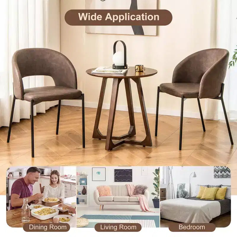 Chaise de salle à manger (lot de 2/4) avec coussin en éponge haute densité et cadre robuste en X