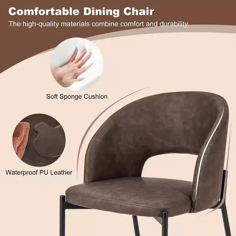 Chaise de salle à manger (lot de 2/4) avec coussin en éponge haute densité et cadre robuste en X