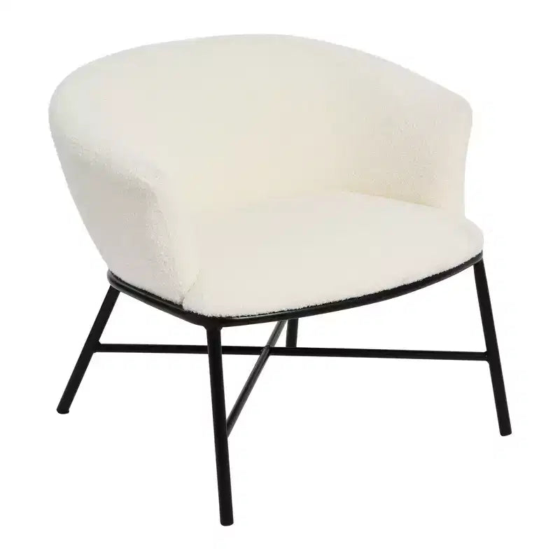 Fauteuil d'appoint rembourré en bouclette Bowery