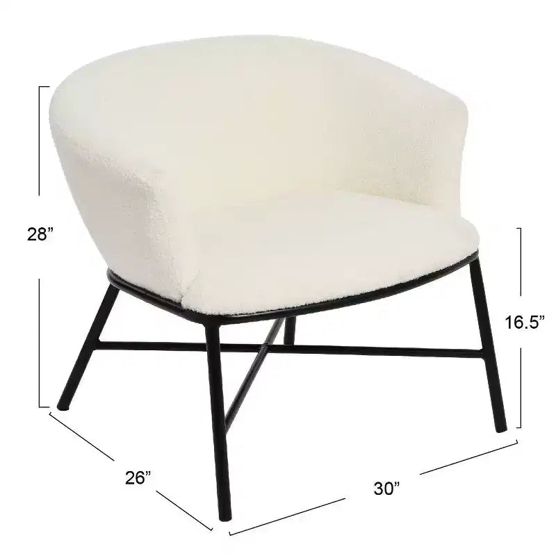Fauteuil d'appoint rembourré en bouclette Bowery