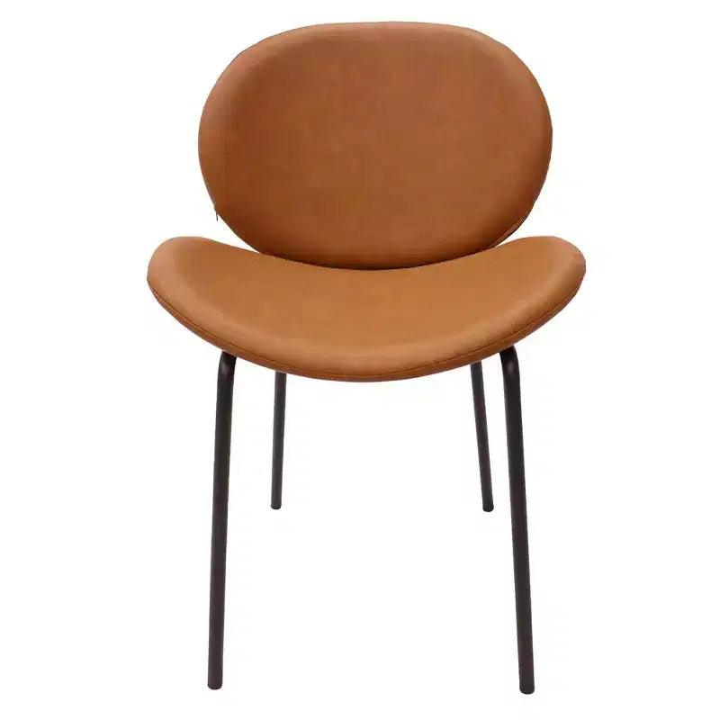 Servos Chaise de salle à manger moderne, lot de 2, assise rembourrée en similicuir PU avec dossier incurvé et pieds en métal, confortable pour cuisine, salle à manger, café