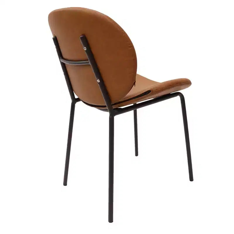 Servos Chaise de salle à manger moderne, lot de 2, assise rembourrée en similicuir PU avec dossier incurvé et pieds en métal, confortable pour cuisine, salle à manger, café