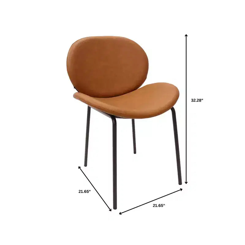 Servos Chaise de salle à manger moderne, lot de 2, assise rembourrée en similicuir PU avec dossier incurvé et pieds en métal, confortable pour cuisine, salle à manger, café