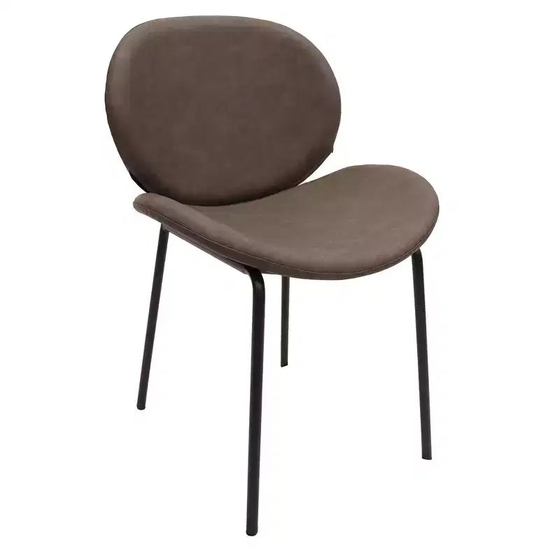Servos Chaise de salle à manger moderne, lot de 2, assise rembourrée en similicuir PU avec dossier incurvé et pieds en métal, confortable pour cuisine, salle à manger, café
