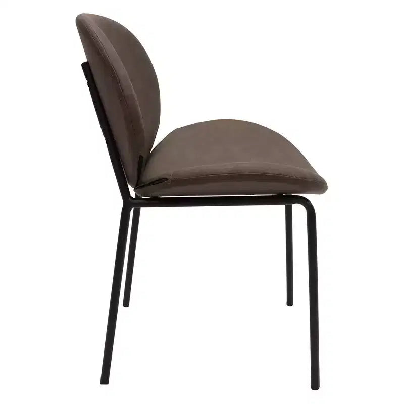 Servos Chaise de salle à manger moderne, lot de 2, assise rembourrée en similicuir PU avec dossier incurvé et pieds en métal, confortable pour cuisine, salle à manger, café