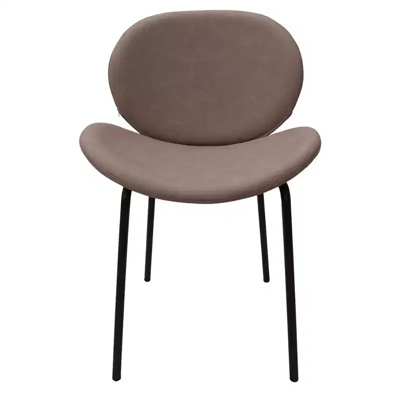 Servos Chaise de salle à manger moderne, lot de 2, assise rembourrée en similicuir PU avec dossier incurvé et pieds en métal, confortable pour cuisine, salle à manger, café