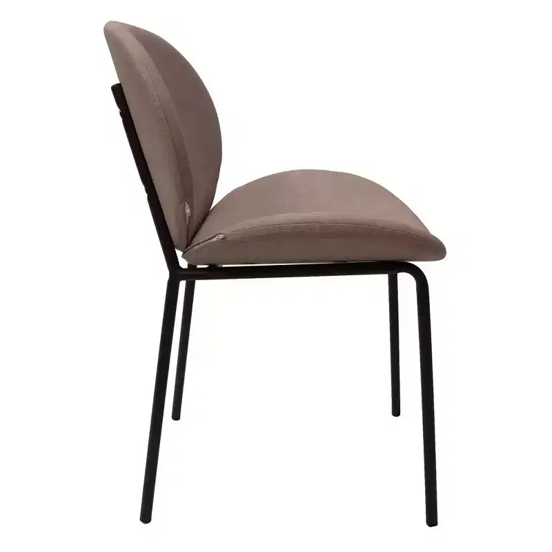 Servos Chaise de salle à manger moderne, lot de 2, assise rembourrée en similicuir PU avec dossier incurvé et pieds en métal, confortable pour cuisine, salle à manger, café