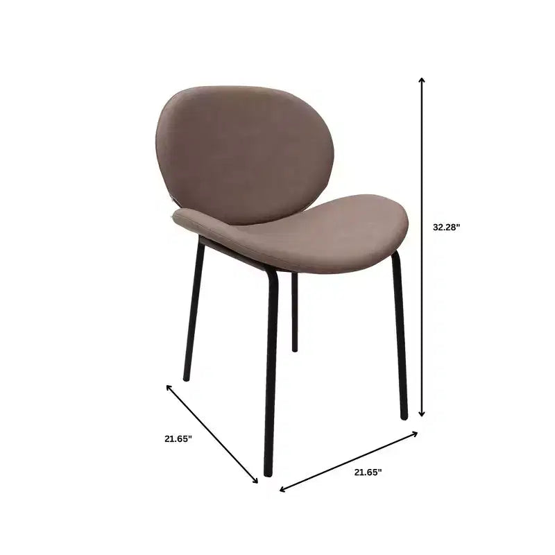 Servos Chaise de salle à manger moderne, lot de 2, assise rembourrée en similicuir PU avec dossier incurvé et pieds en métal, confortable pour cuisine, salle à manger, café