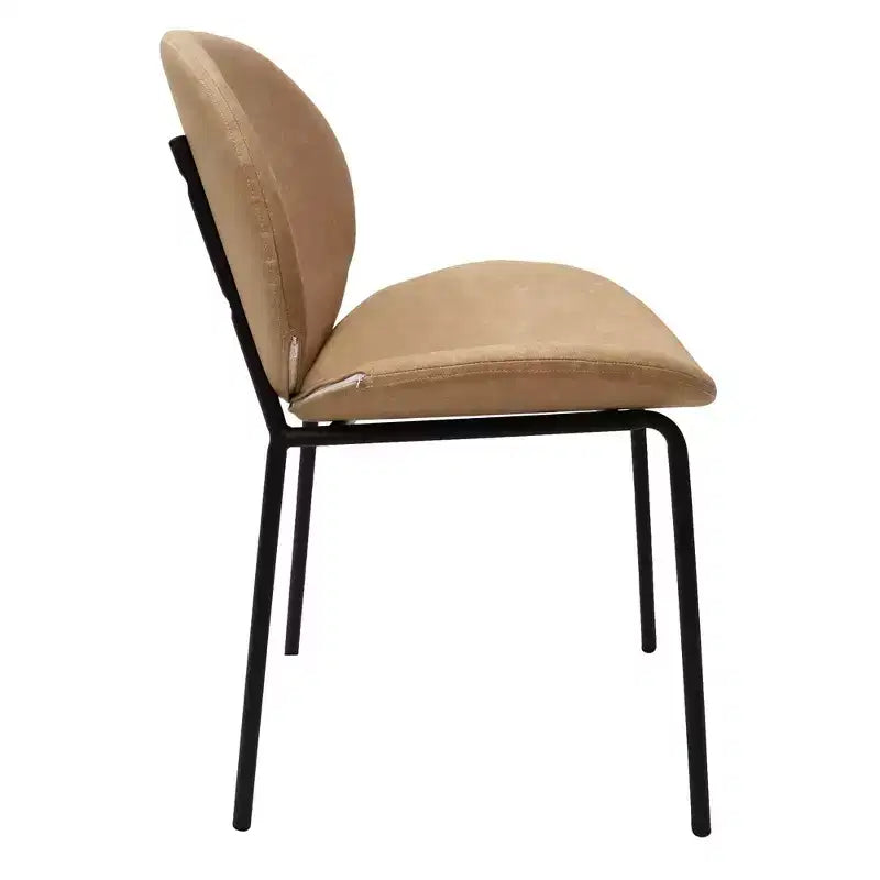 Servos Chaise de salle à manger moderne, lot de 2, assise rembourrée en similicuir PU avec dossier incurvé et pieds en métal, confortable pour cuisine, salle à manger, café