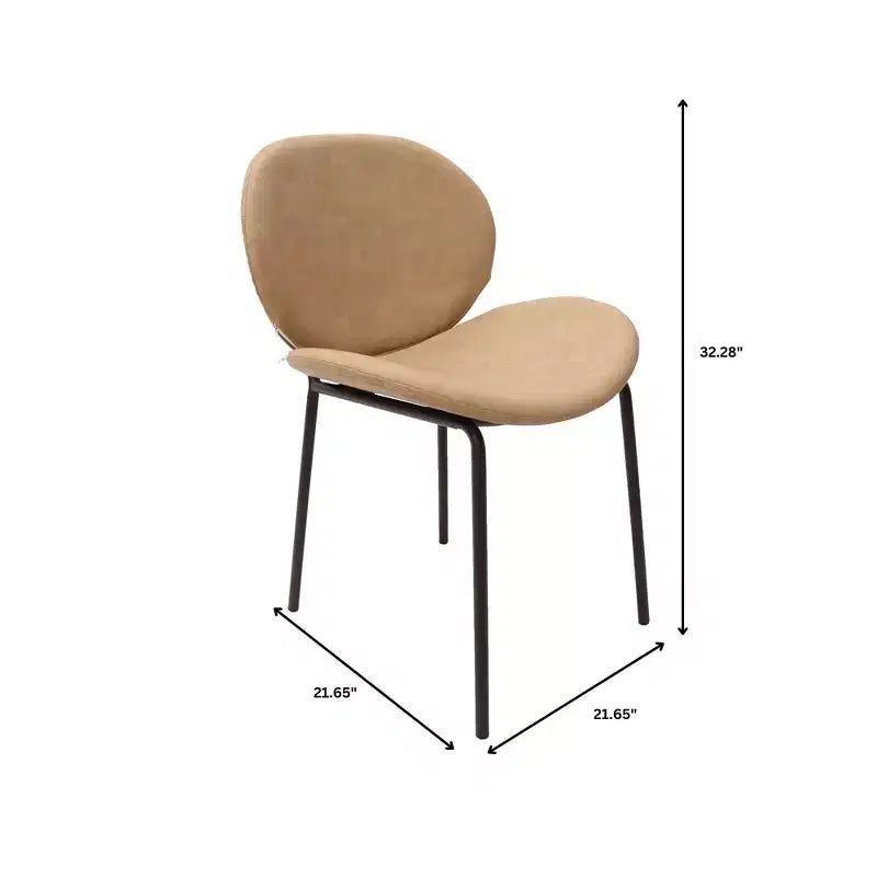 Servos Chaise de salle à manger moderne, lot de 2, assise rembourrée en similicuir PU avec dossier incurvé et pieds en métal, confortable pour cuisine, salle à manger, café