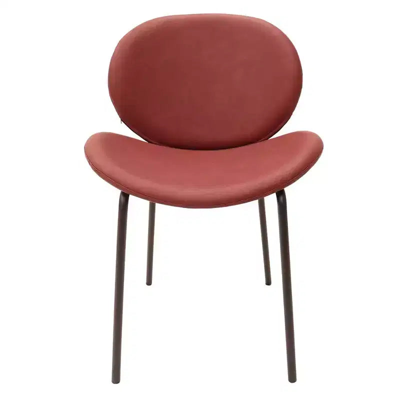 Servos Chaise de salle à manger moderne, lot de 2, assise rembourrée en similicuir PU avec dossier incurvé et pieds en métal, confortable pour cuisine, salle à manger, café