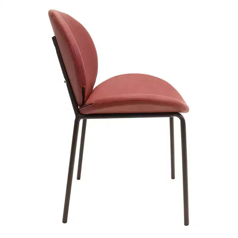 Servos Chaise de salle à manger moderne, lot de 2, assise rembourrée en similicuir PU avec dossier incurvé et pieds en métal, confortable pour cuisine, salle à manger, café