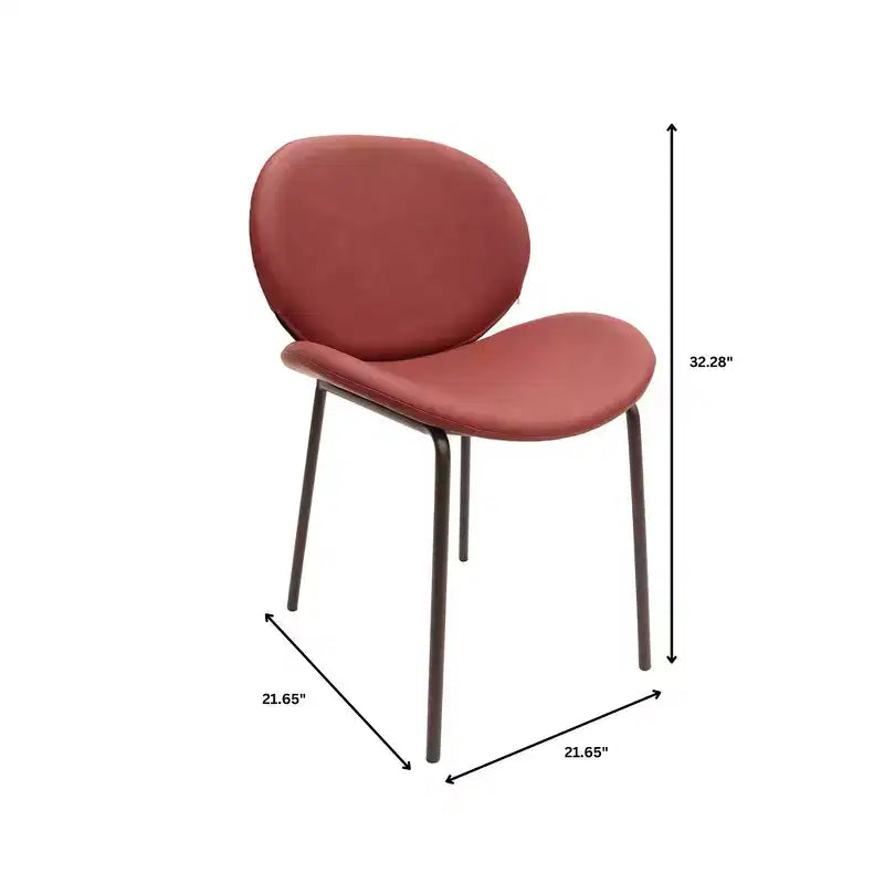 Servos Chaise de salle à manger moderne, lot de 2, assise rembourrée en similicuir PU avec dossier incurvé et pieds en métal, confortable pour cuisine, salle à manger, café